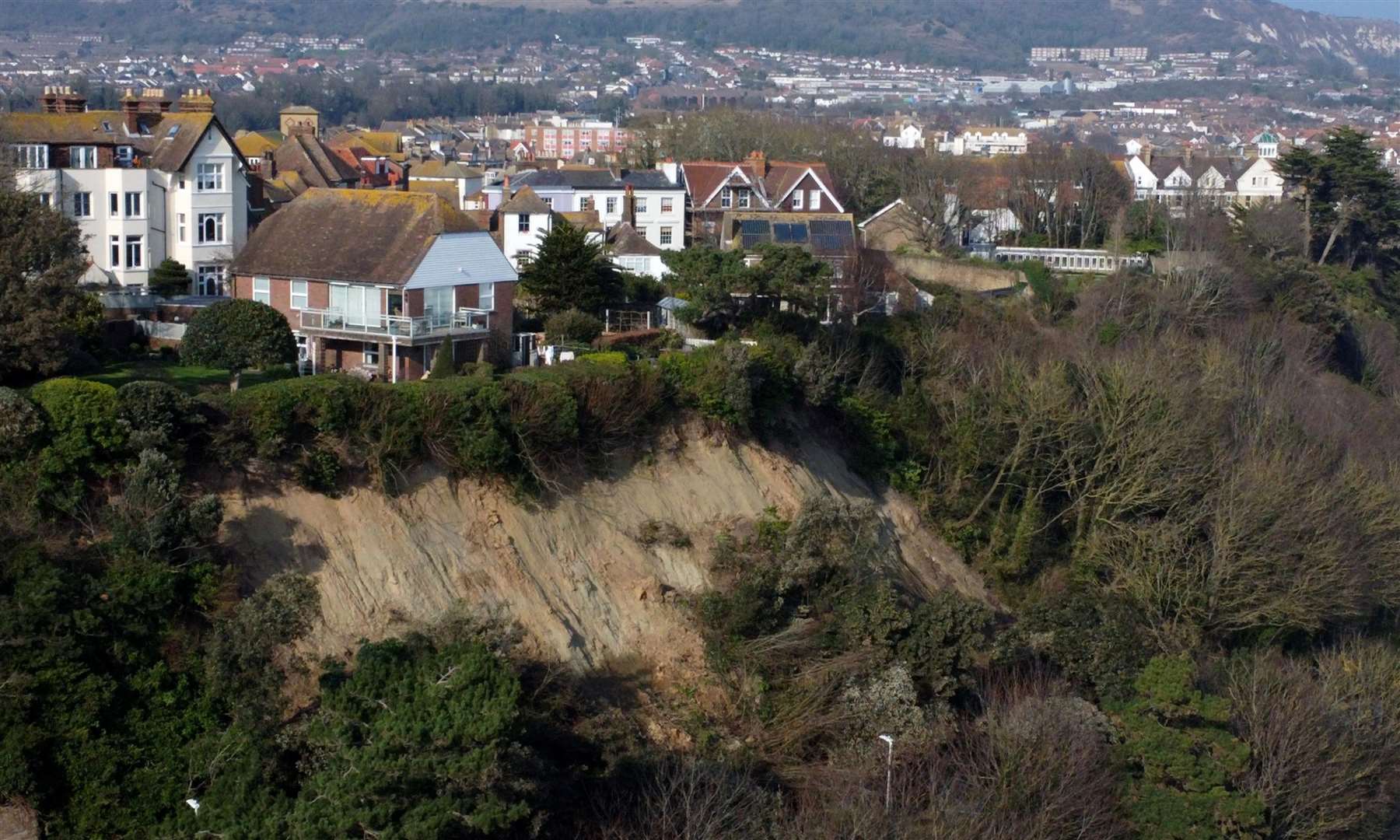 There have been numerous landslides in Folkestone, including on Remembrance Road.Picture: Barry Goodwin