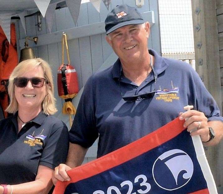 Mr and Mrs Judge, who run Whitstable Vintage Lifeboat Trips together, saw the dolphin on Friday while travelling between Whitstable and Tankerton