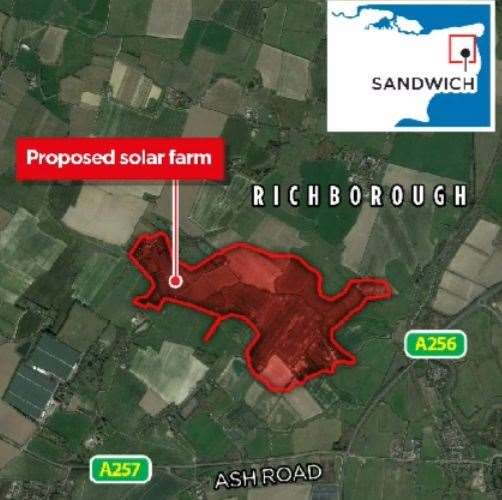 Where the solar farm is planned in Ash