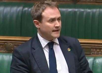 MP Tom Tugendhat speaking during the debate. Picture: Parliament TV (8469218)