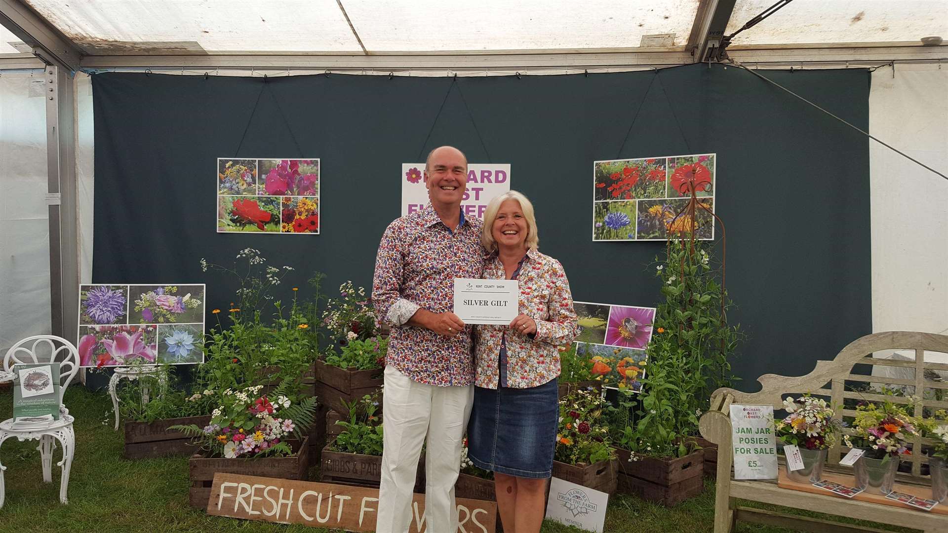 Shelley Sishton and husband Ian - wild flower display Kent County Flower Show- won a silver-gilt medal- appeared on The Farmers' Country Showndown BBC (6456981)
