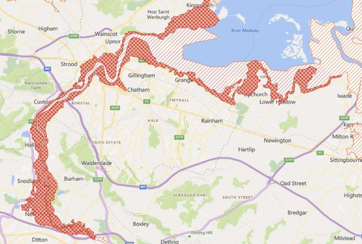 The flood warning issued in the Medway area. Picture: Environment Agency