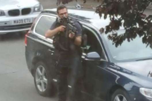 Armed police in Freeman Road, Gravesend. Picture: Supplied by Andrew Jenkins.