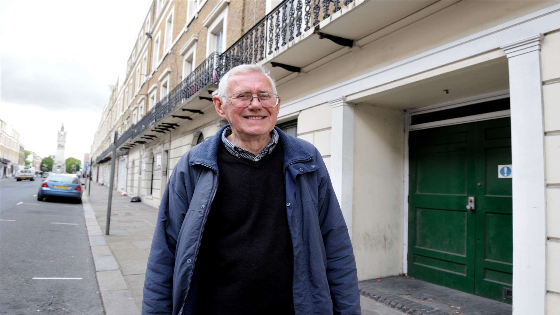 Music fan Roger Simmons outside the building where the Co-op hall used to be