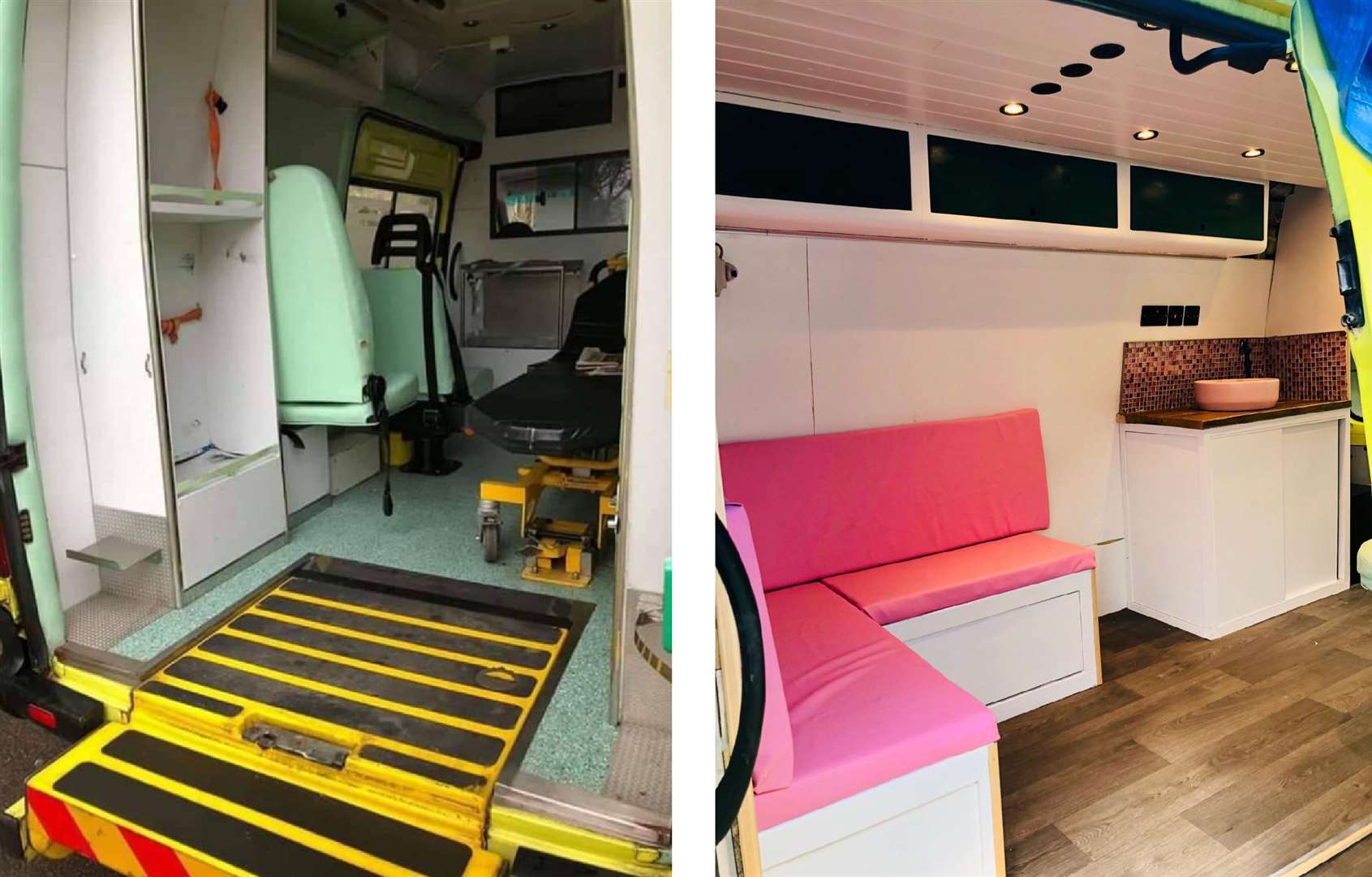 Glambulance before and after. Photos: Kirsty Martin