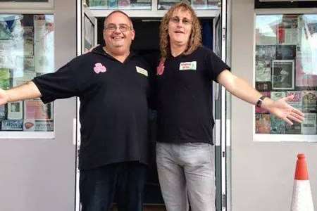 Sheppey FM DJ Chris Luck (left) who died on Sunday. He's pictured with fellow presenter, Mick Kenten.