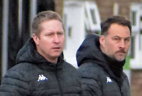 Folkestone joint-head coaches Roland Edge and Micheal Everitt. Picture: Randolph File