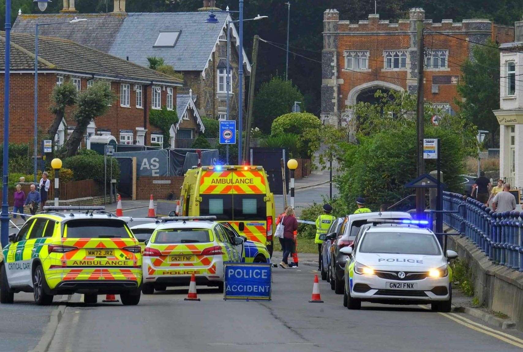 Emergency services were called to Tower Parade in Whitstable after reports of an accident. Picture: Tom Banbury