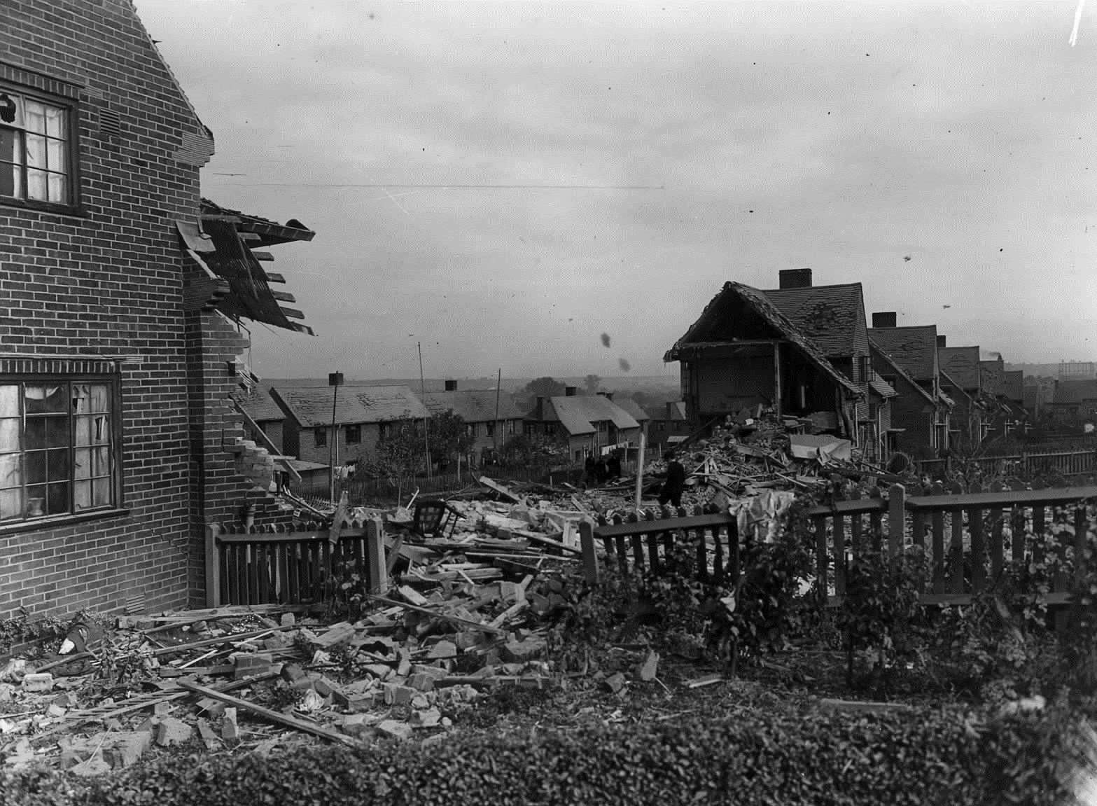 Houses on the Thanington estate were also destroyed