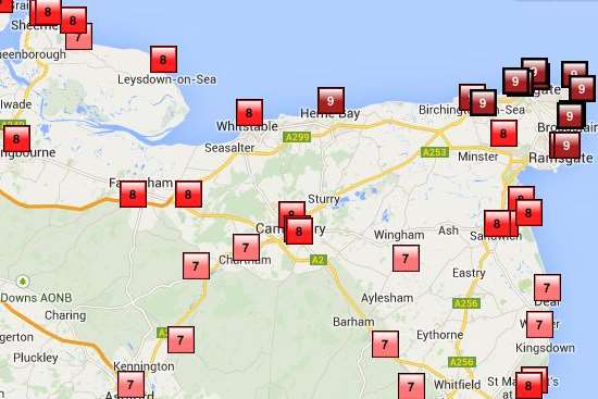 High pollution levels are expected across Kent. Picture: Defra