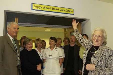 Peggy Wood, far right, opens the new breast care centre at Maidstone Hospital. Picture: JOHN WARDLEY