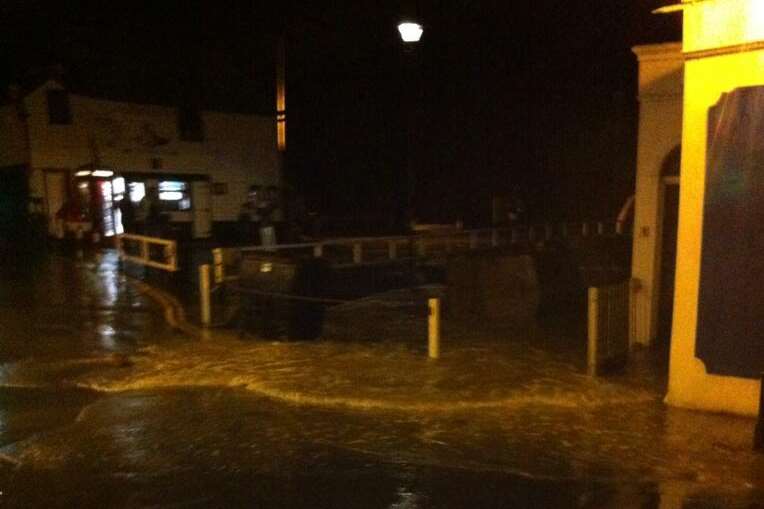Water reaches Harbour Street in Broadstairs. Picture: @JoMran