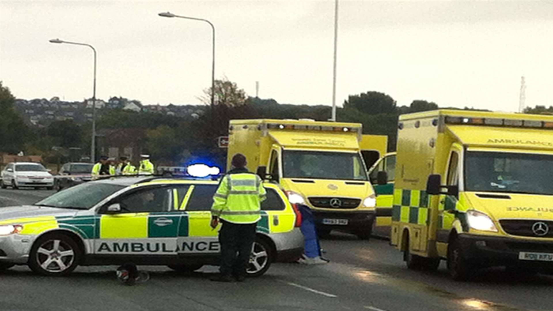 Police and paramedics were called to Charing Hill after a car hit a pedestrian