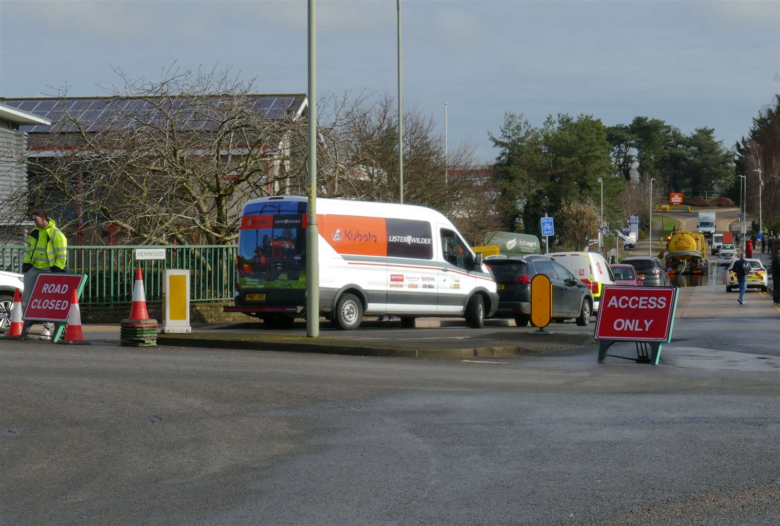 Drivers have faced delays at the roundabout linking Mace Lane and Hythe Road. Picture: Andy Clark