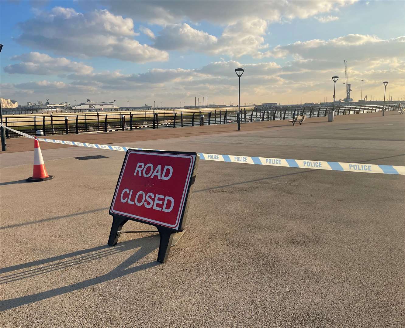 The marina in Dover was taped off following the tragedy
