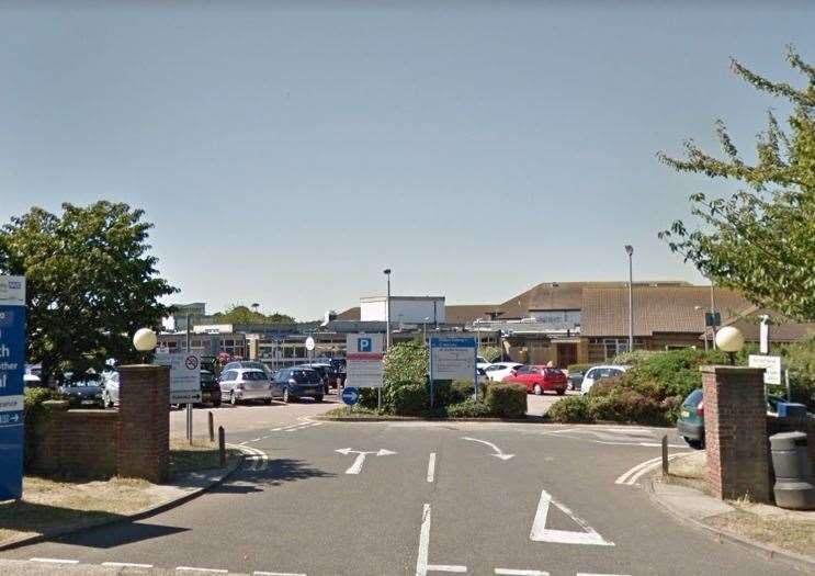 The woman died at QEQM Hospital in Margate. Picture: Google Street View