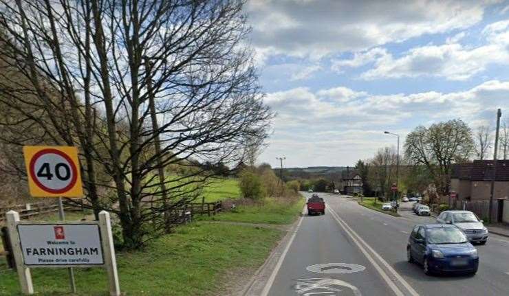 The crash happened on the A20 London Road, Farningham. Picture: Google Streetview