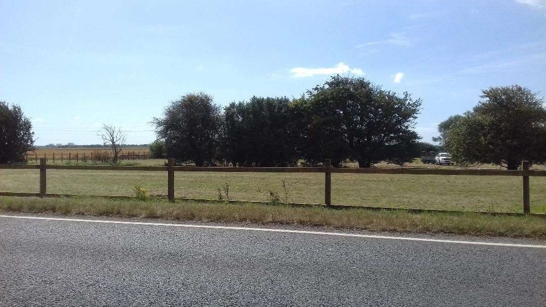 The land earmarked for the permanent traveller site off Lydd Road