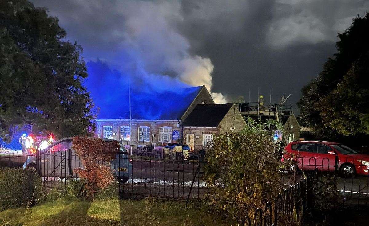 The scene of the fire at Rodmersham Primary School, Sittingbourne. Picture: Lucy Winzer