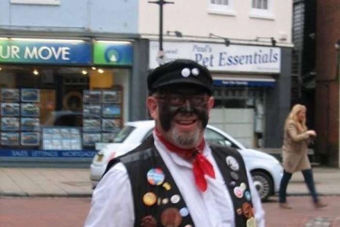 Kevin in his full gear with the Dead Horse Morris Dancers