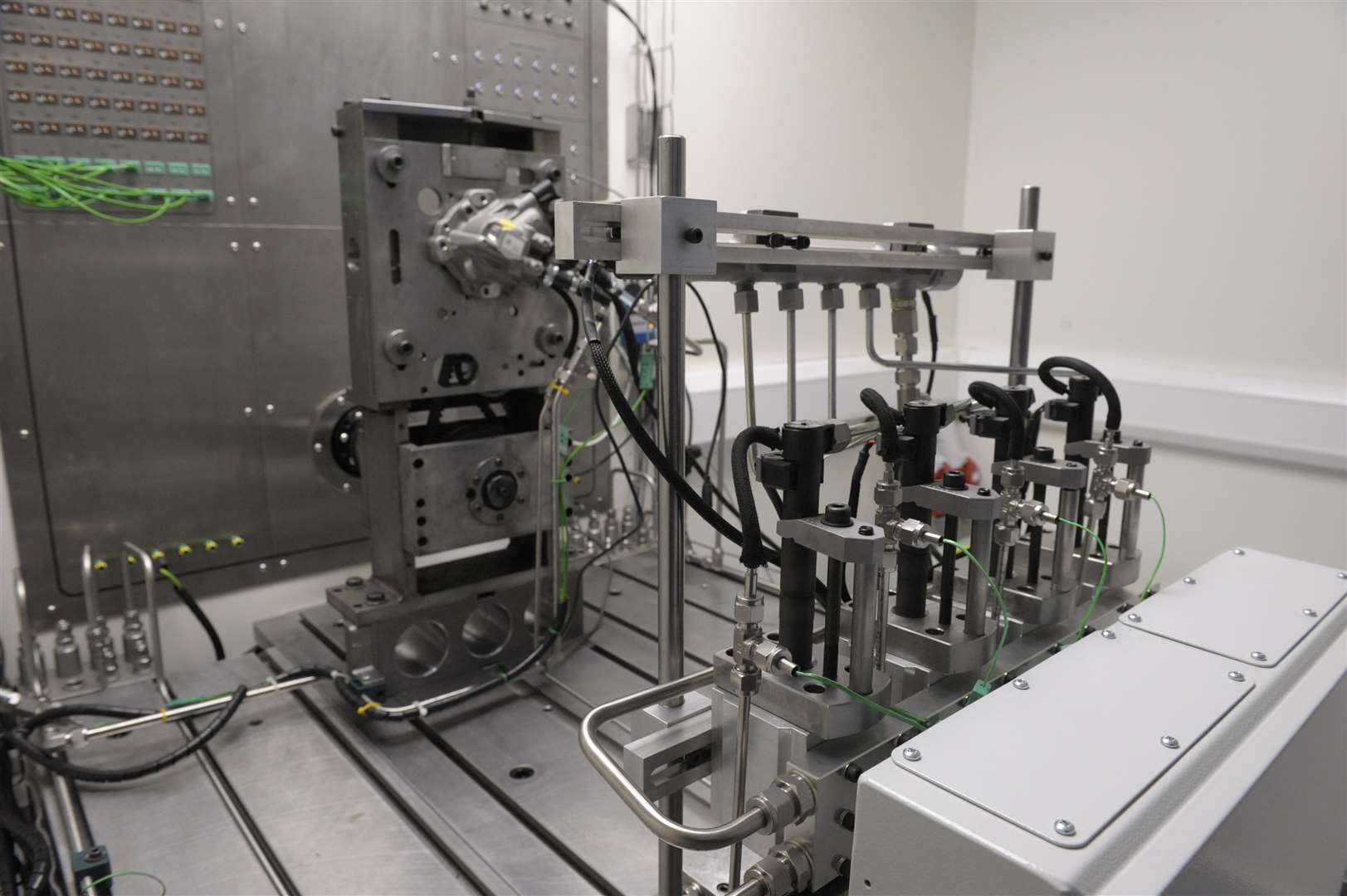 Delphi has built four pods housing fuel-injection testing machines