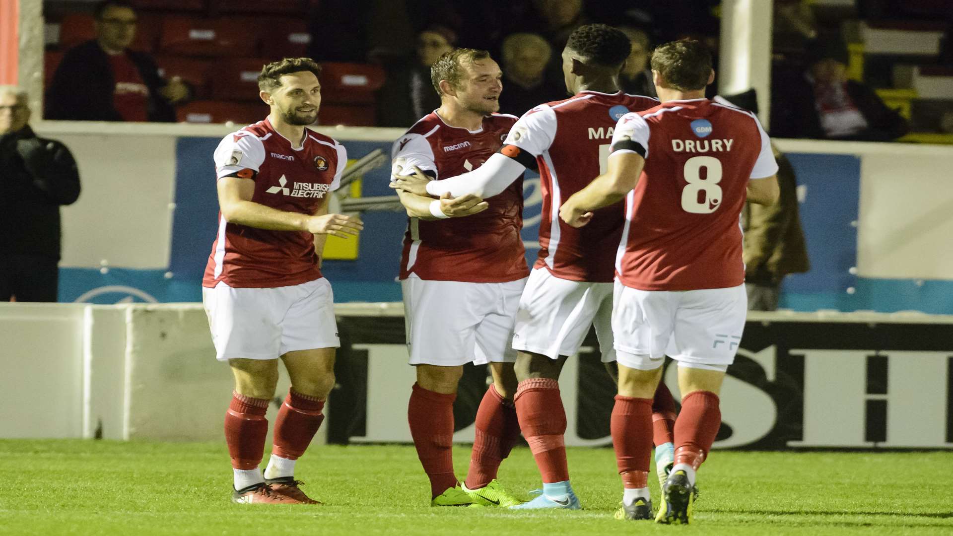 Ebbsfleet celebrate their second goal Picture: Andy Payton
