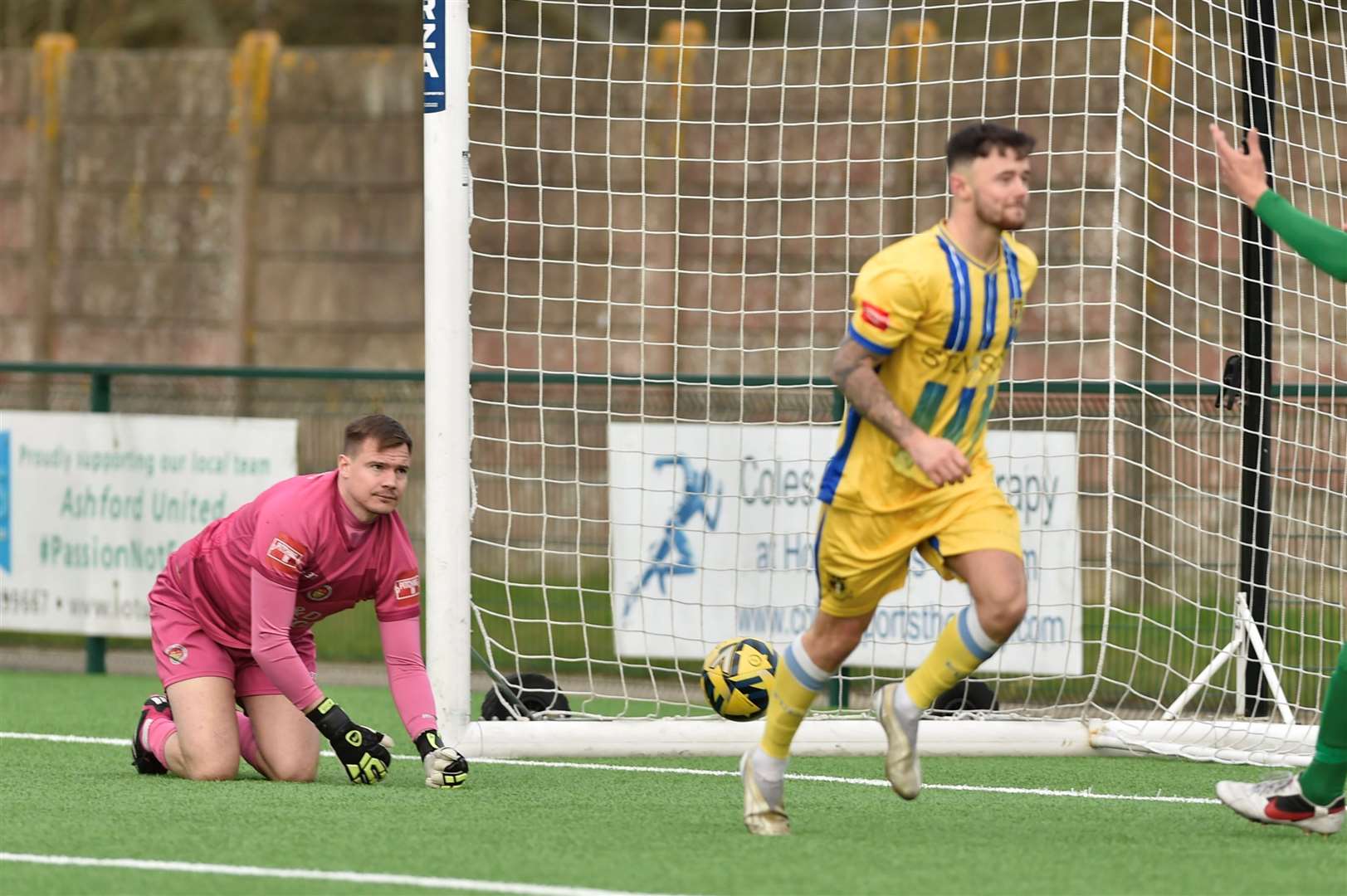 Danny Parish celebrates one of his two goals for Ashford. Picture: Ian Scammell