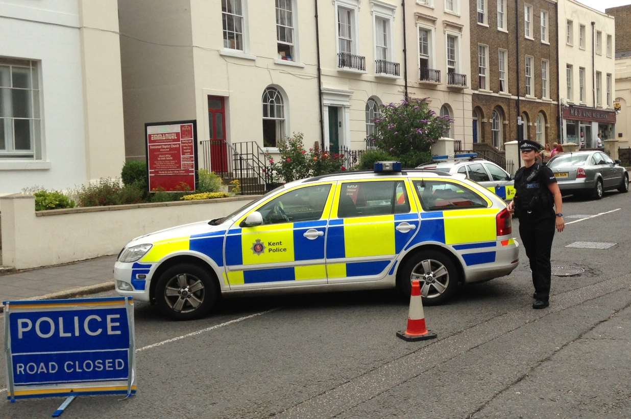 Police cordon off Windmill Street in Gravesend after a stabbing
