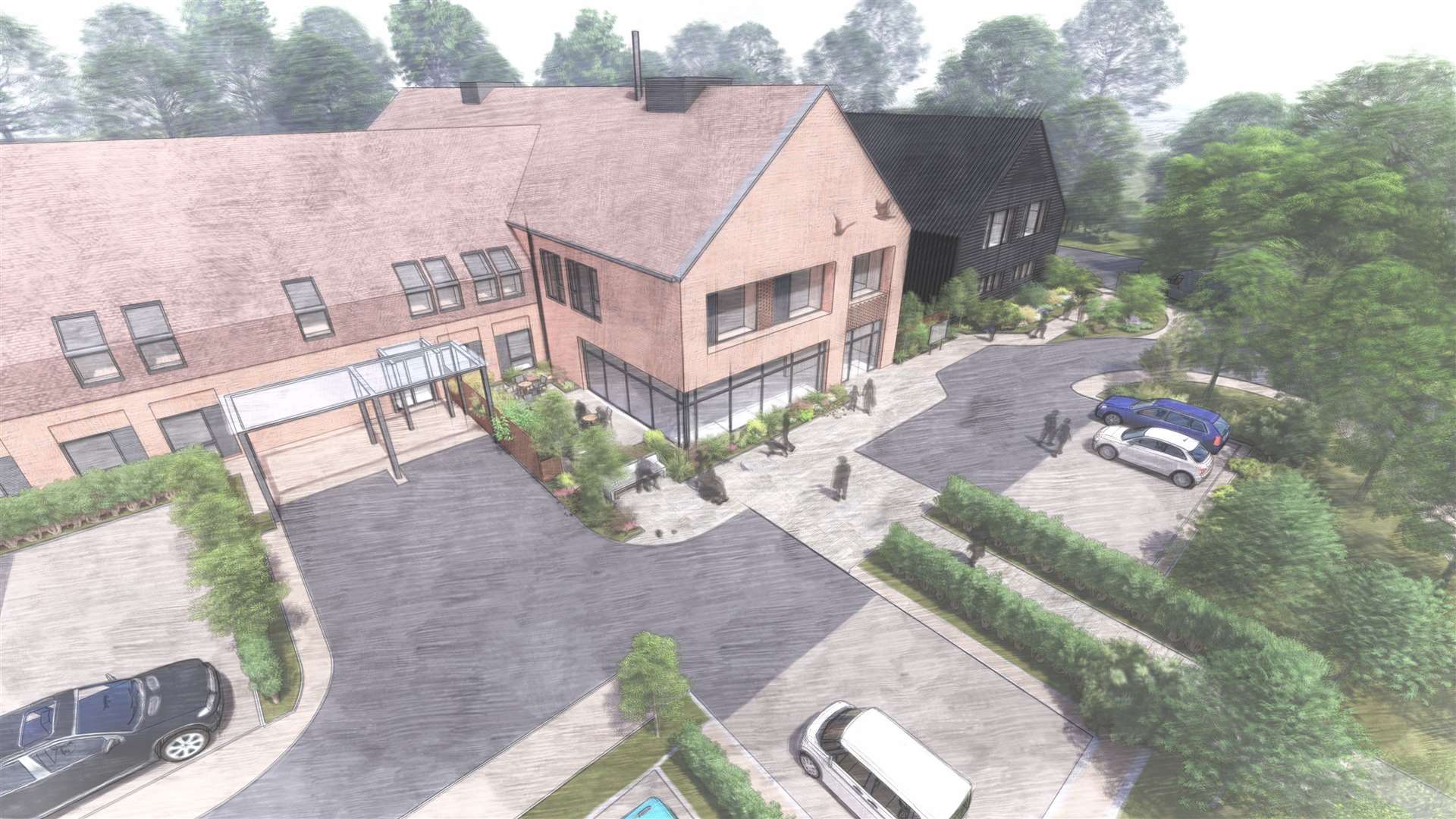 Sketches of the proposed hospice building