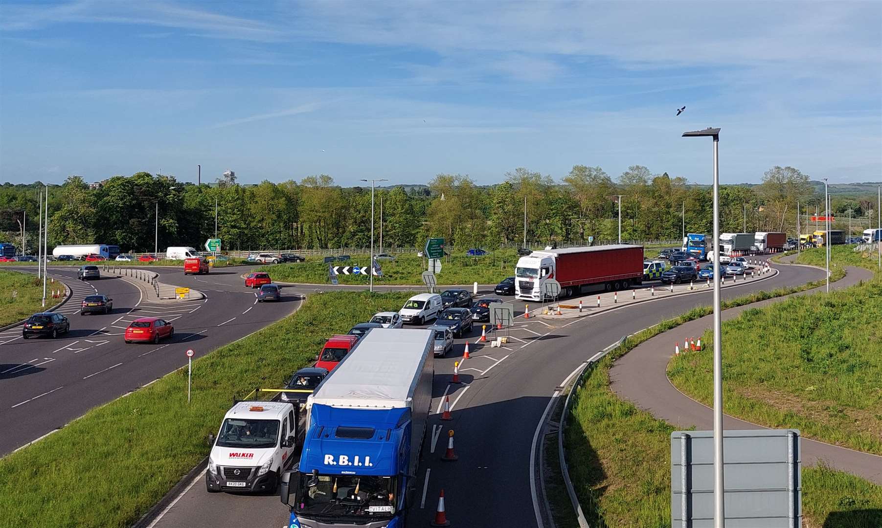 Huge tailbacks occurred when the restrictions were first introduced on the A2070 – and have continued for months
