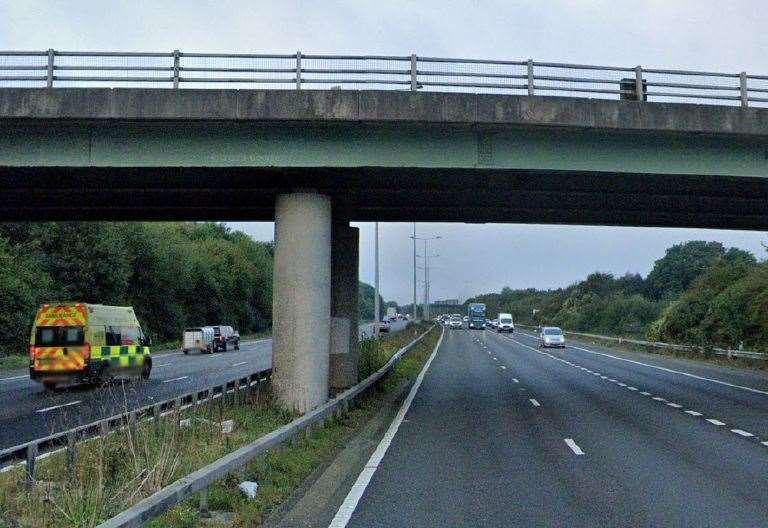 The M2 was shut in both directions between Junction 3 and Junction 4. Picture: Google Maps