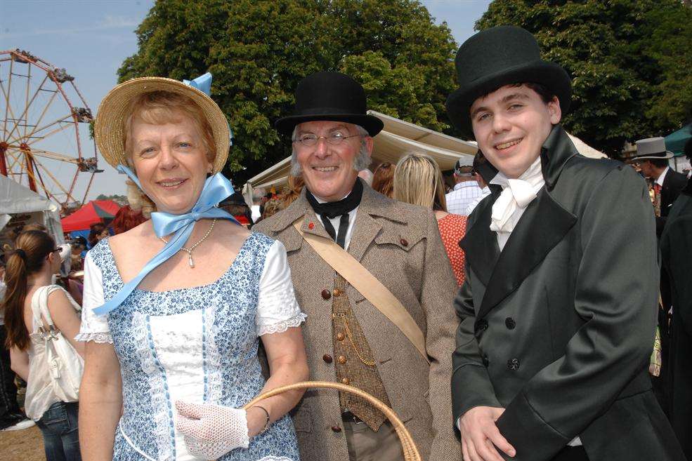Visitors in Victorian costume at an earlier festival