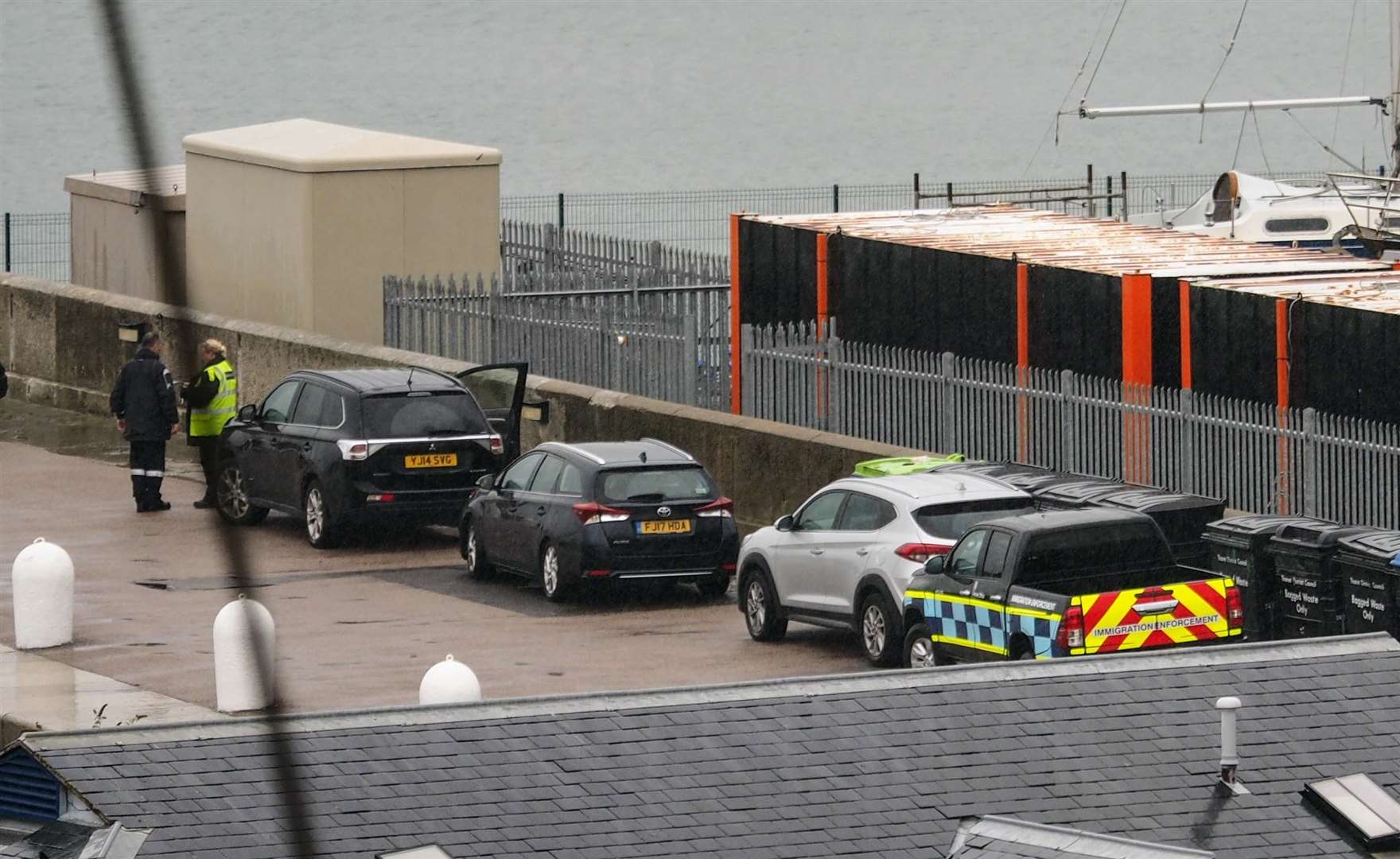 Border Force at the incident. Picture: Simon Crow (3541189)