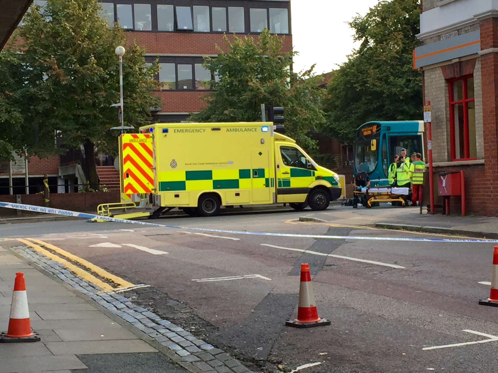 The scene at the Overcliffe following the crash. Picture: Samuel Scutts