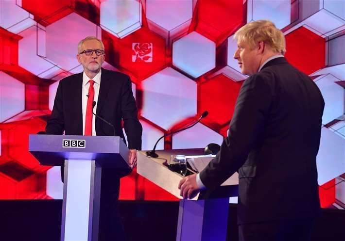 Jeremy Corbyn and Boris Johnson at the TV debate