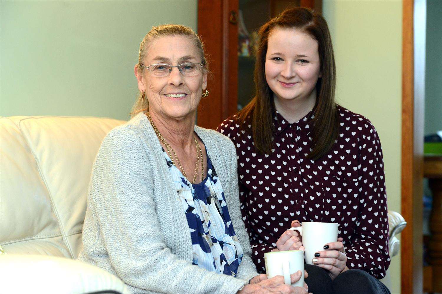 Rachael Fagg, right, was on her way home from school when she saved Pamela Parker from choking