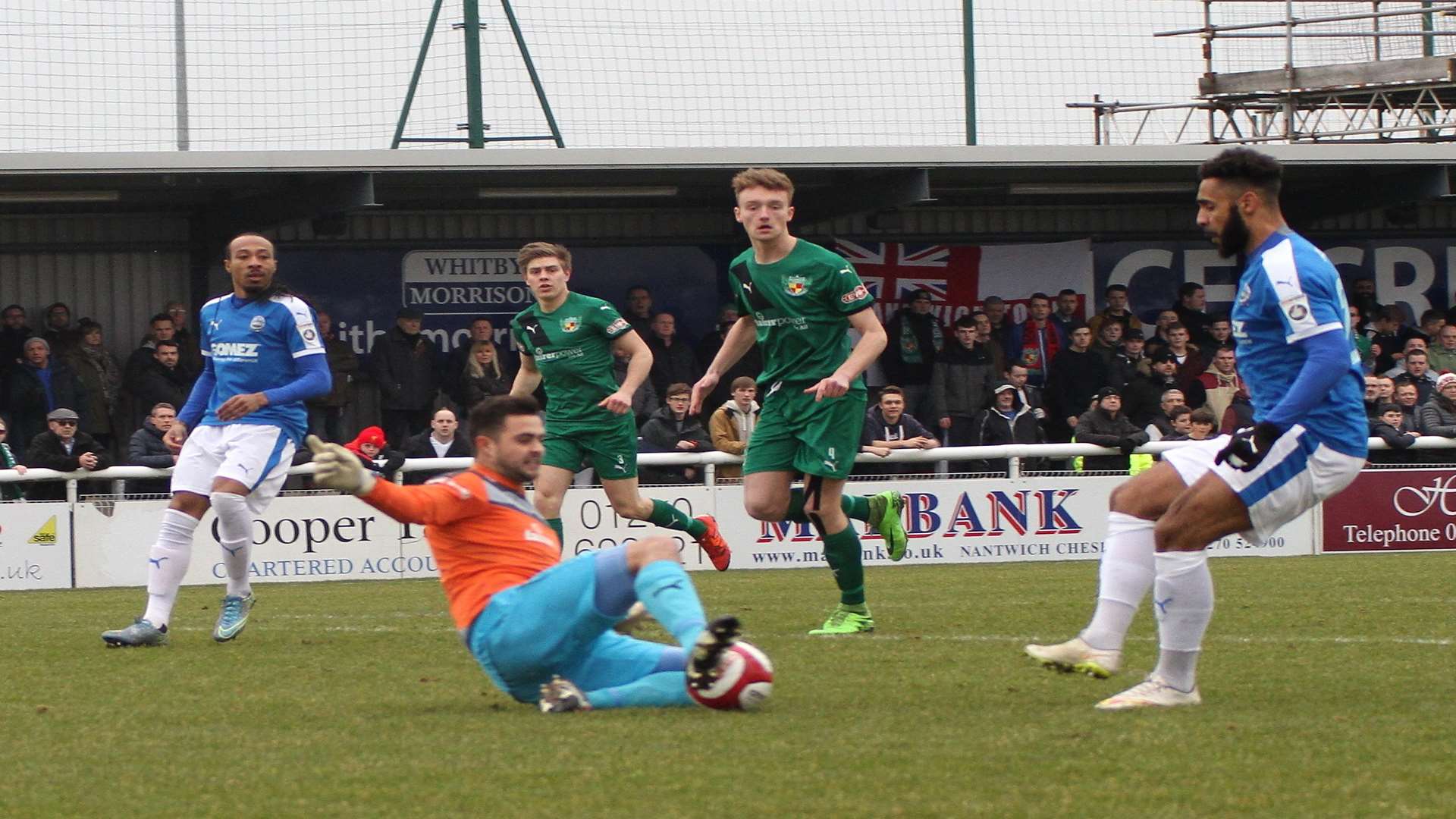 Action from Dover's 2-1 FA Trophy defeat at Nantwich. Picture: Robert Andrews