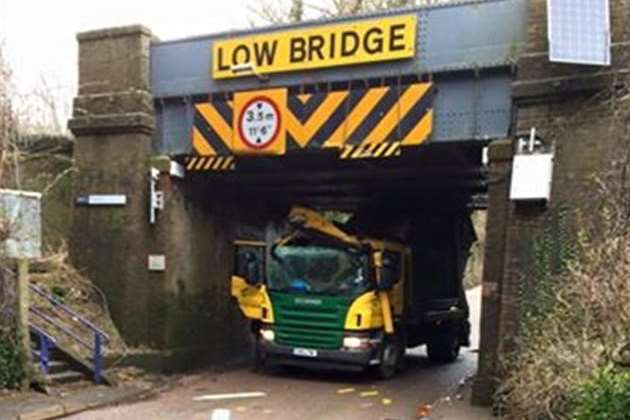 In March 2016 a skip lorry smashed into Kearsney bridge - Kent's most hit railway bridge