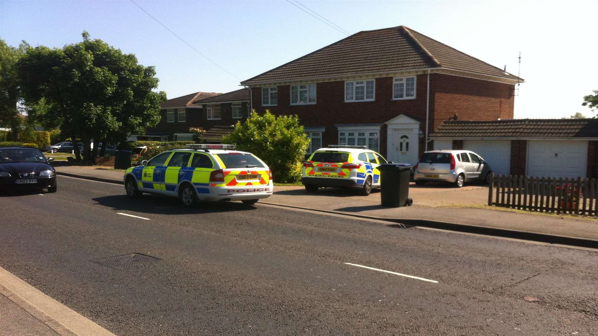 Police cars in Borstal Hill.