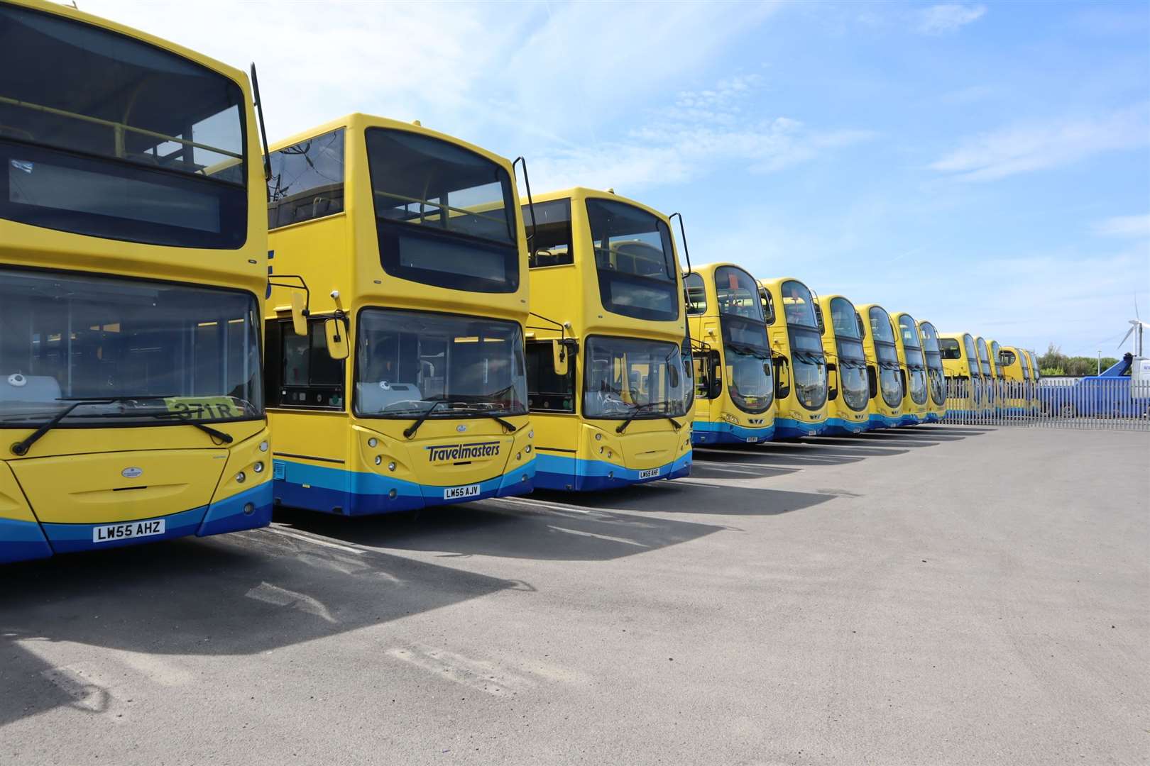 Going nowhere: the fleet of TravelMasters's buses on the Isle of Sheppey