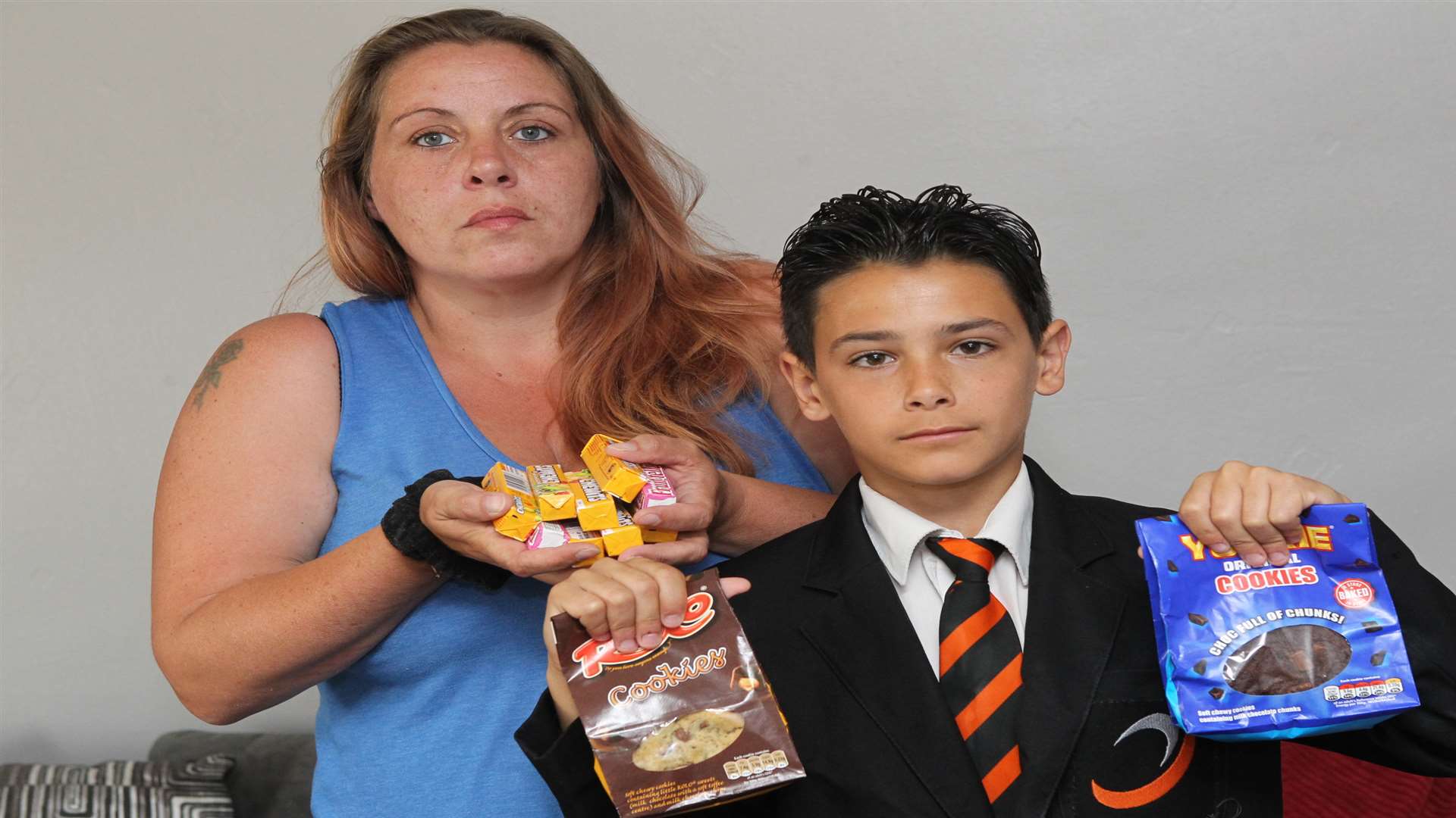 Lisa Whitty and her son Jason, 13. Picture: John Westhrop