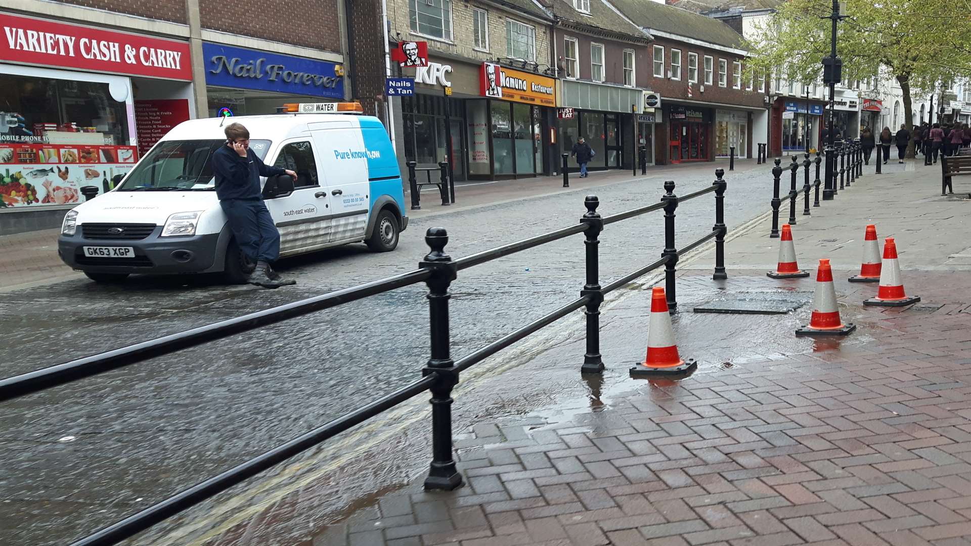 The leak in Ashford High Street