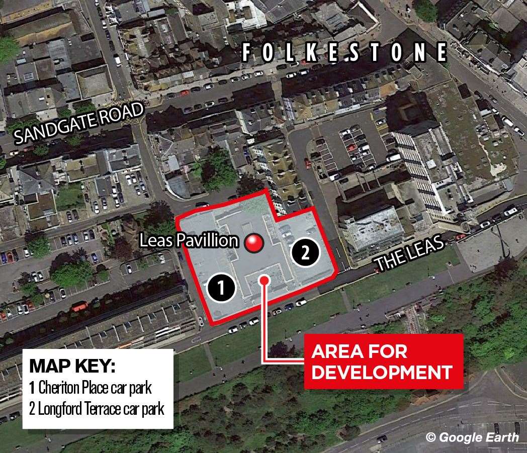 Map to show where the new development will go in Folkestone