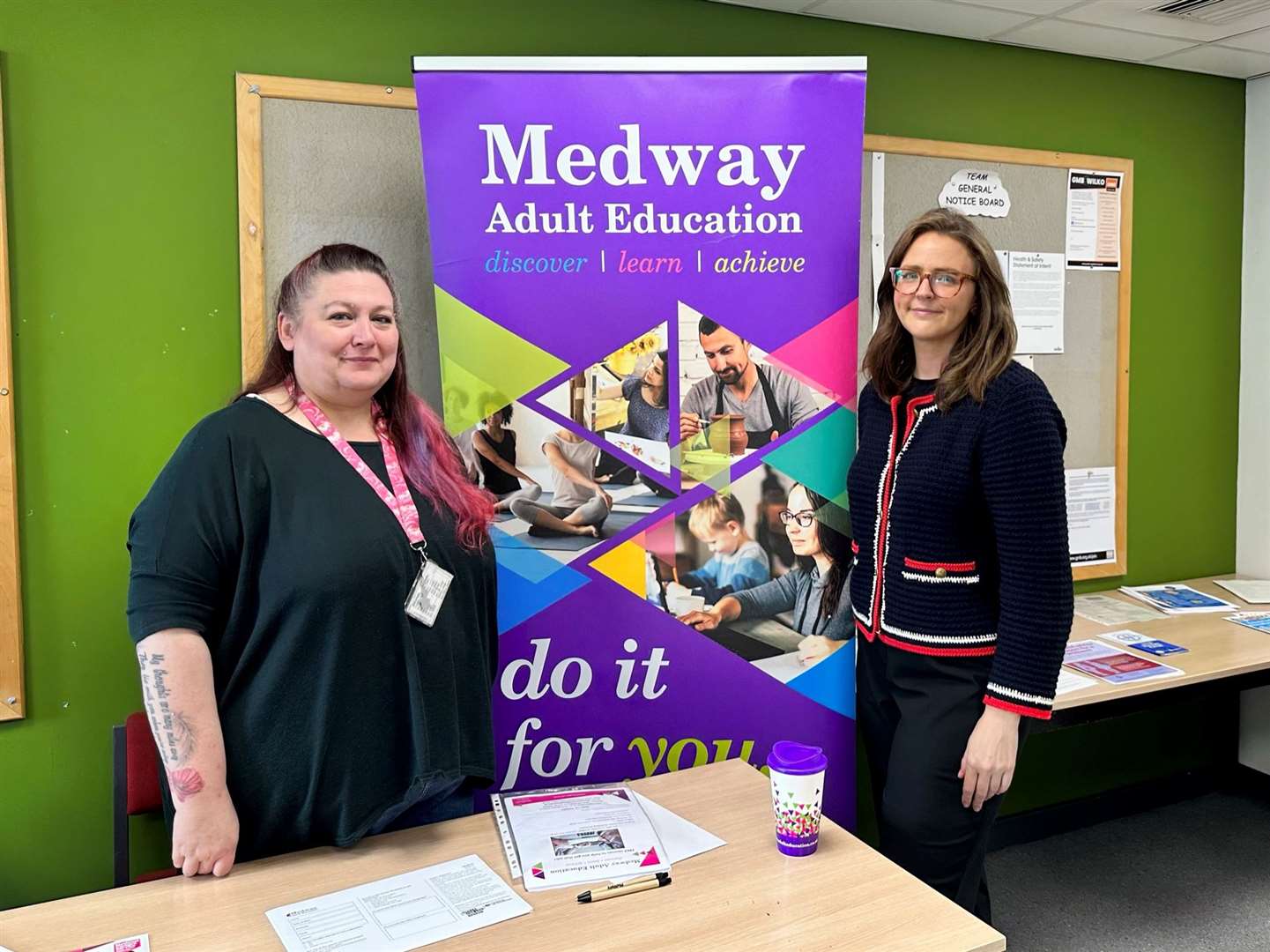 A representative from Medway Adult Education with Cllr Lauren Edwards. Picture: Medway Council