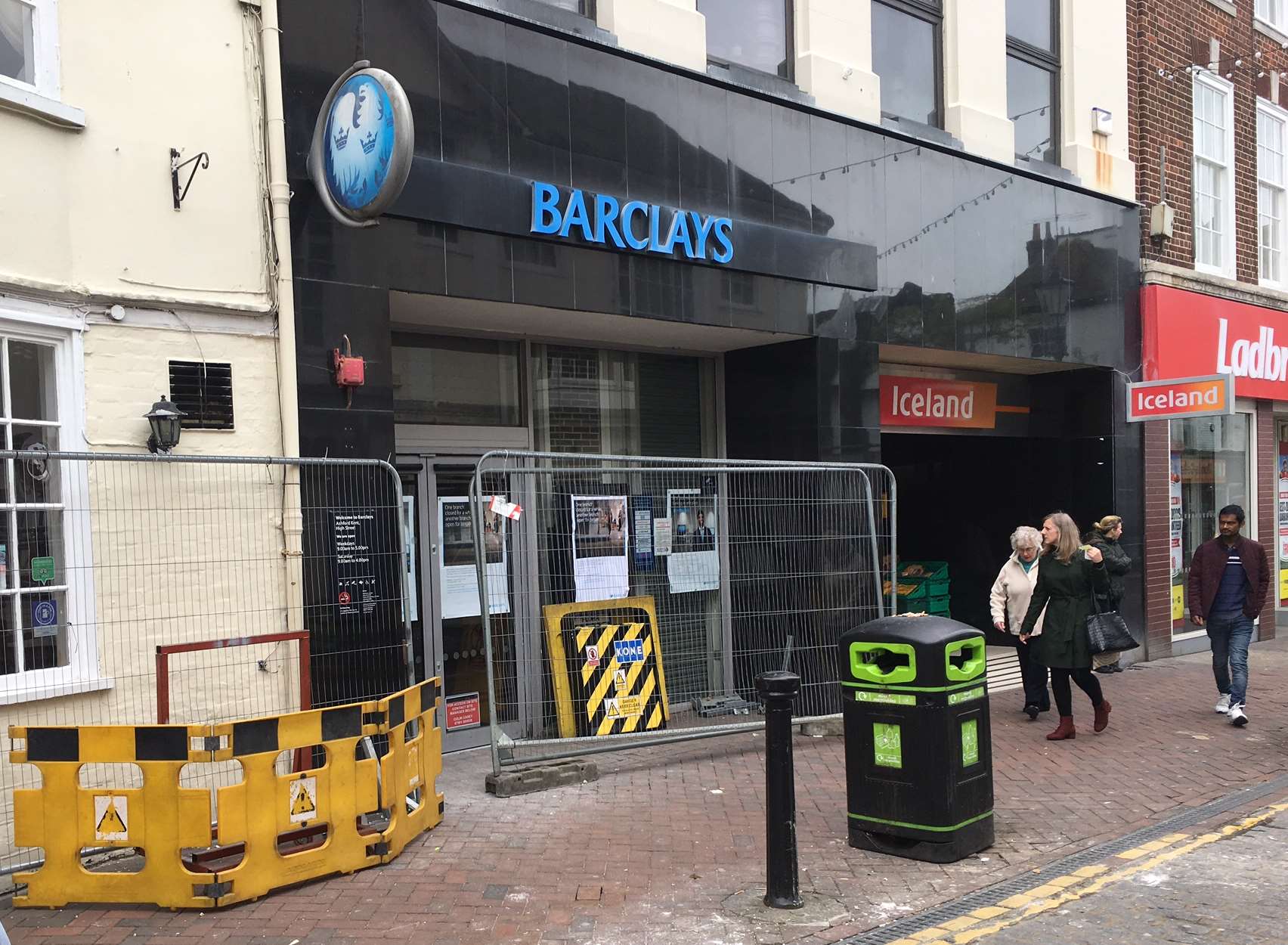 Barclays in Ashford High Street is under refurbishment
