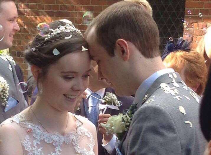 The couple married at St James and St Philip Church in Upnor