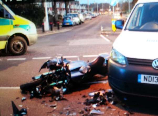 The crash in Hereson Road. Picture: Joe Smithson