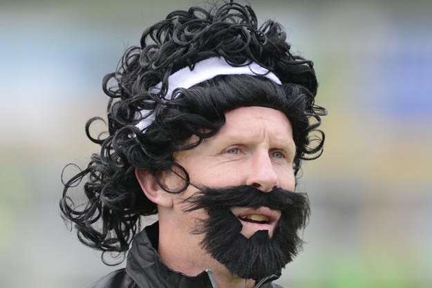 Maidstone assistant manager Steve Ward, dressed as Brighton FA Cup hero Steve Foster last season, has left the club Picture: Martin Apps