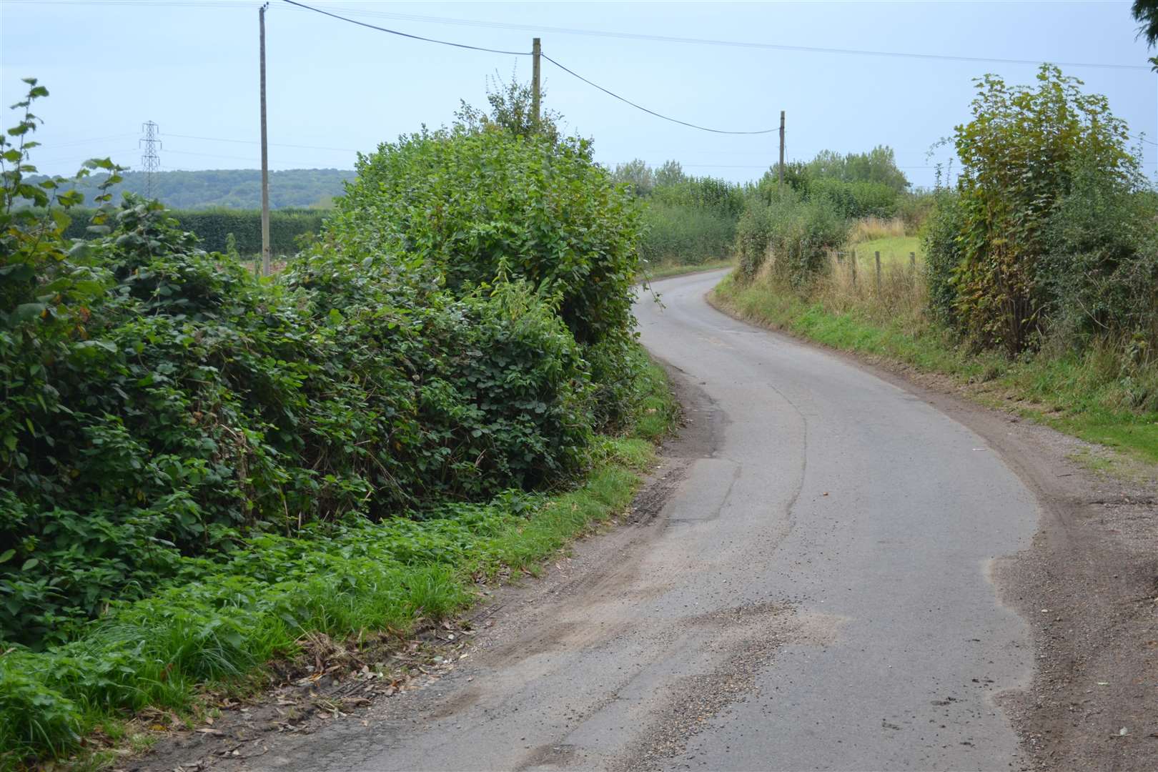 The narrow and blind s-bend on Long Hill at Old Wives Lees where Mr Jordan was found