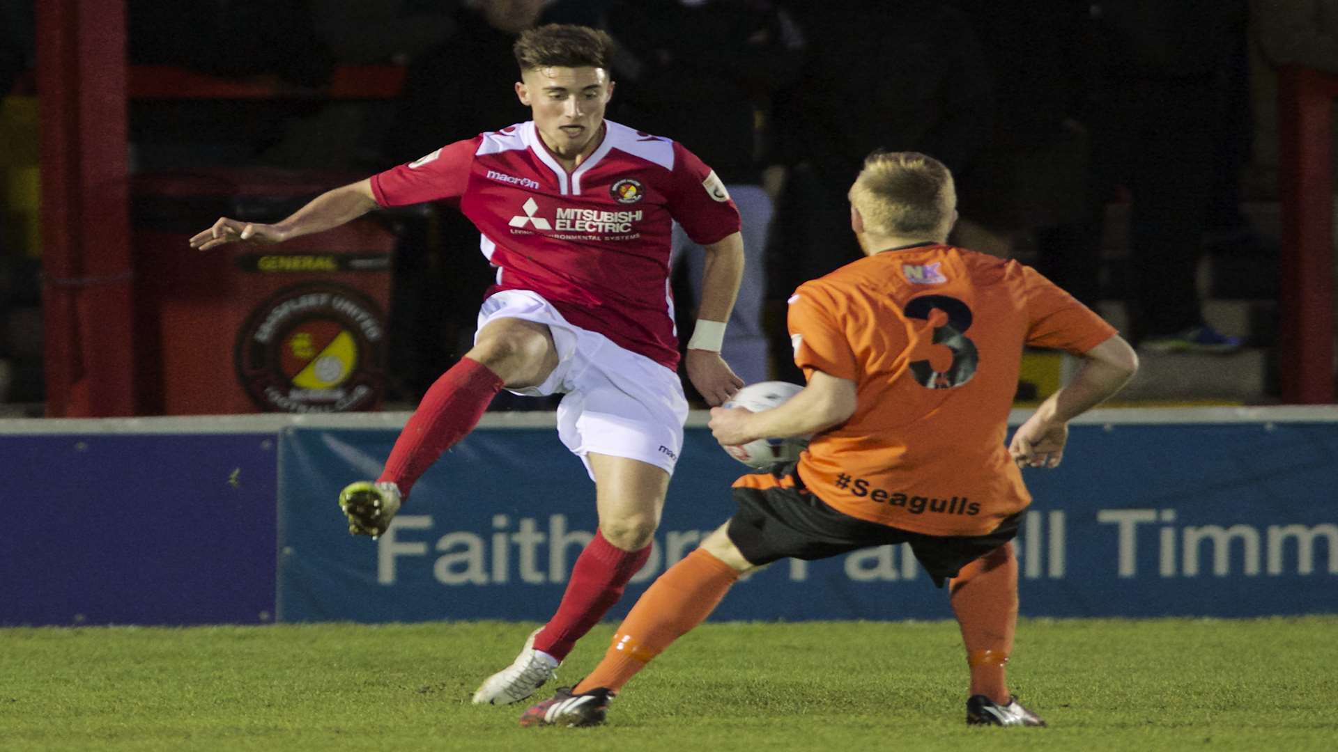 Sean Shields on the ball for Ebbsfleet against Weston-super-Mare Picture: Andy Payton